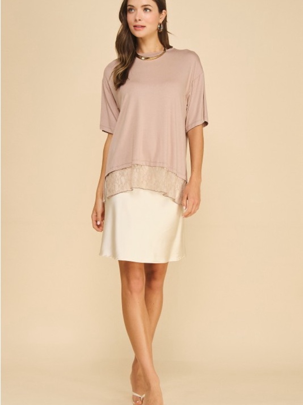 Champagne Silky  Slip Skirt